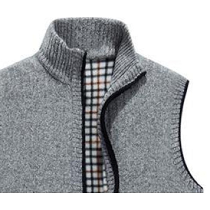 Men's warm knit vest shown as a versatile everyday wardrobe layer