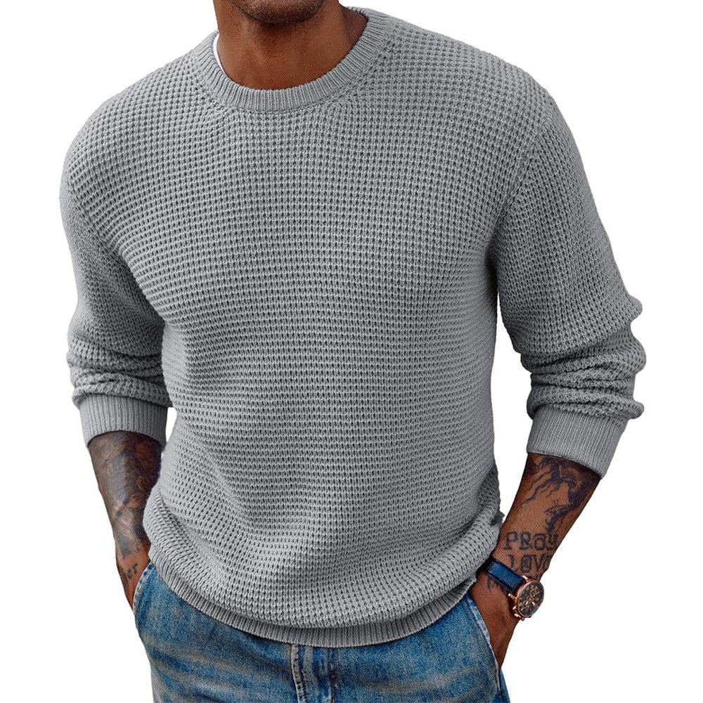 Ribbed Crew-Neck Longline Sweater