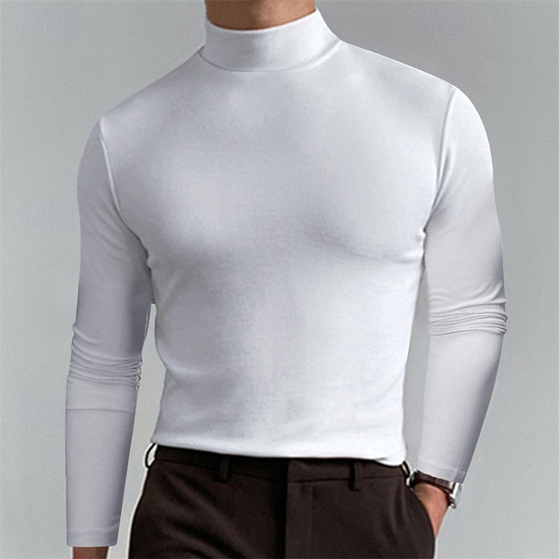 Men's Classic Turtleneck Shirt Slim Fit