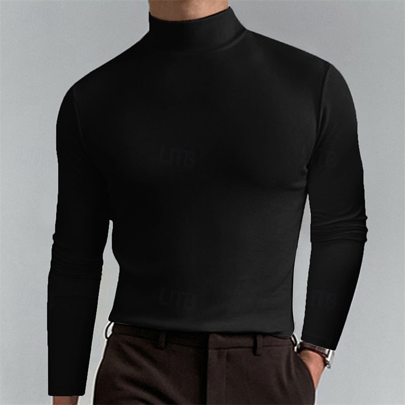 Men's Classic Turtleneck Shirt Slim Fit