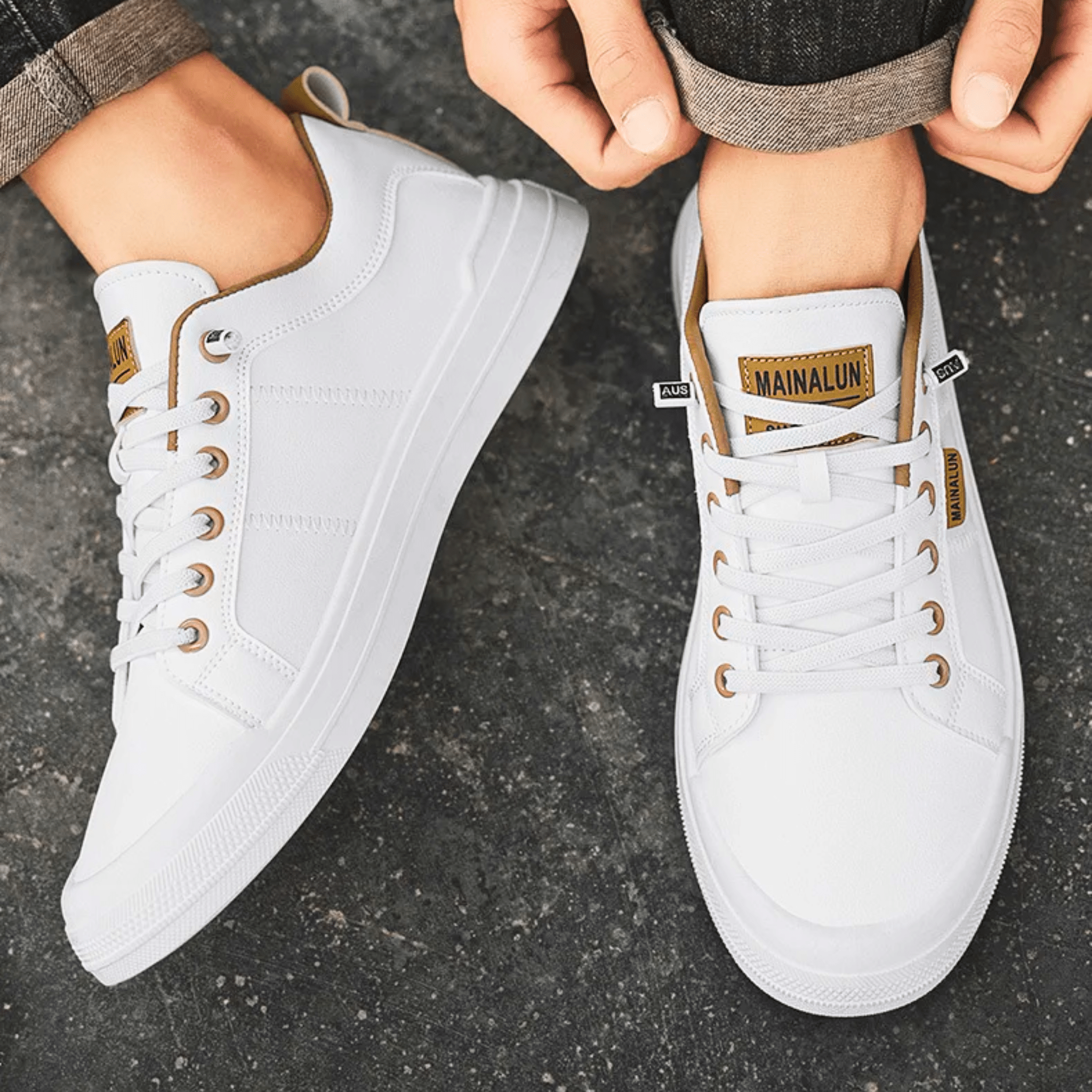 Casual leather sneakers designed for everyday wear