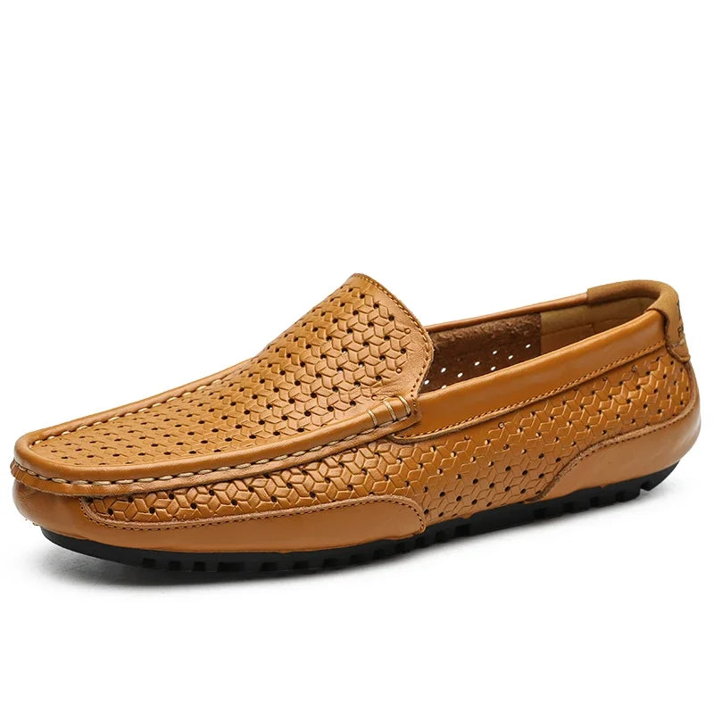 Women's loafers shown from the front with a polished, elegant design