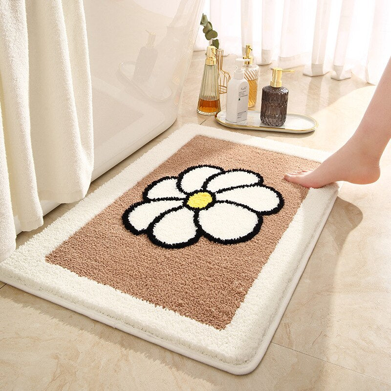 Vinthentic's Pansy Absorbent Bath Rug