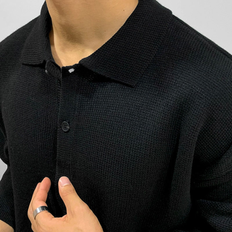 Galardo Men's Knitted Button-Up Shirt