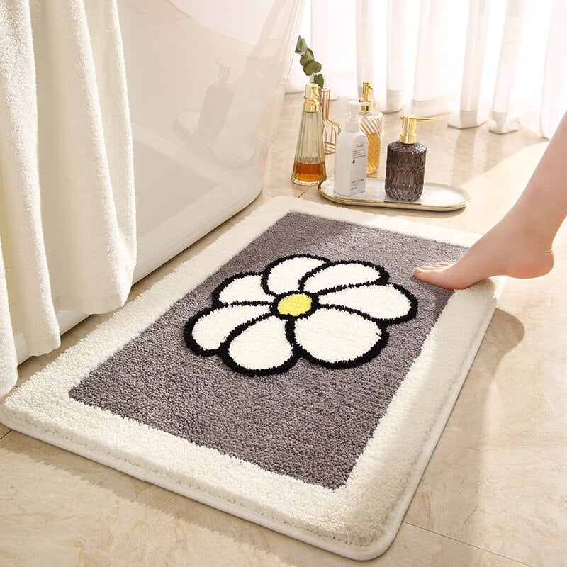 Vinthentic's Pansy Absorbent Bath Rug