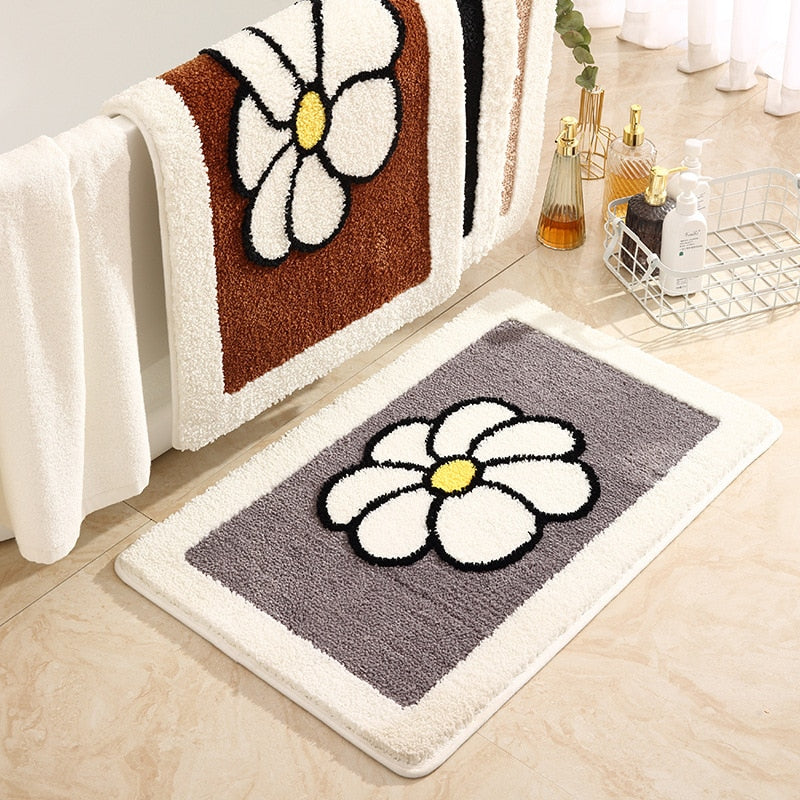 Vinthentic's Pansy Absorbent Bath Rug
