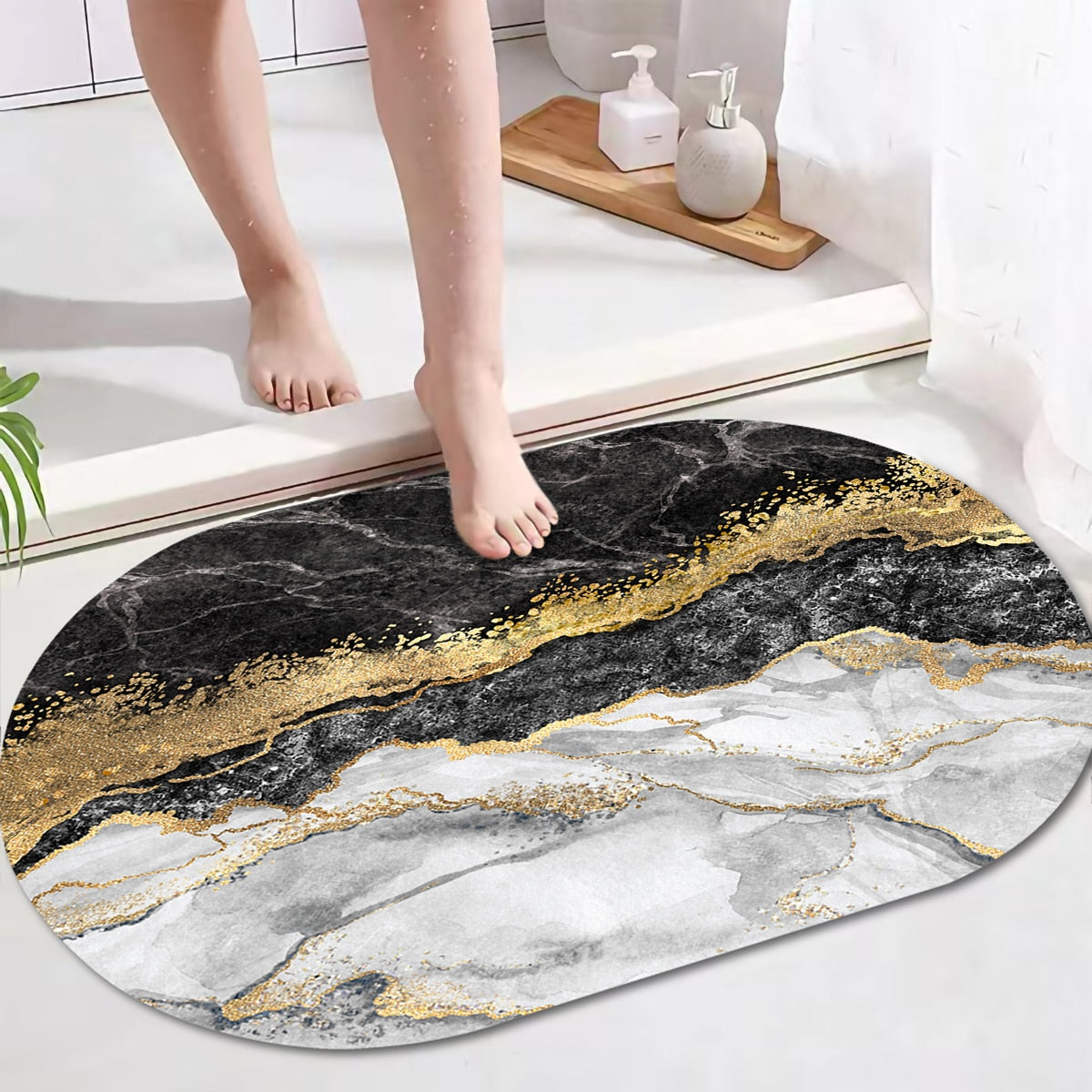 Vinthentic Marble Absorbent Bath Mat