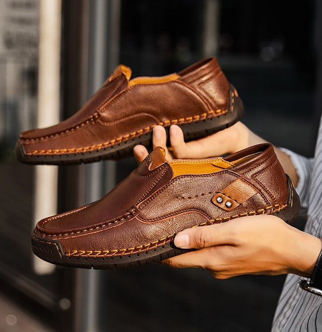 Golden-Sparrow Men's Leather Loafers