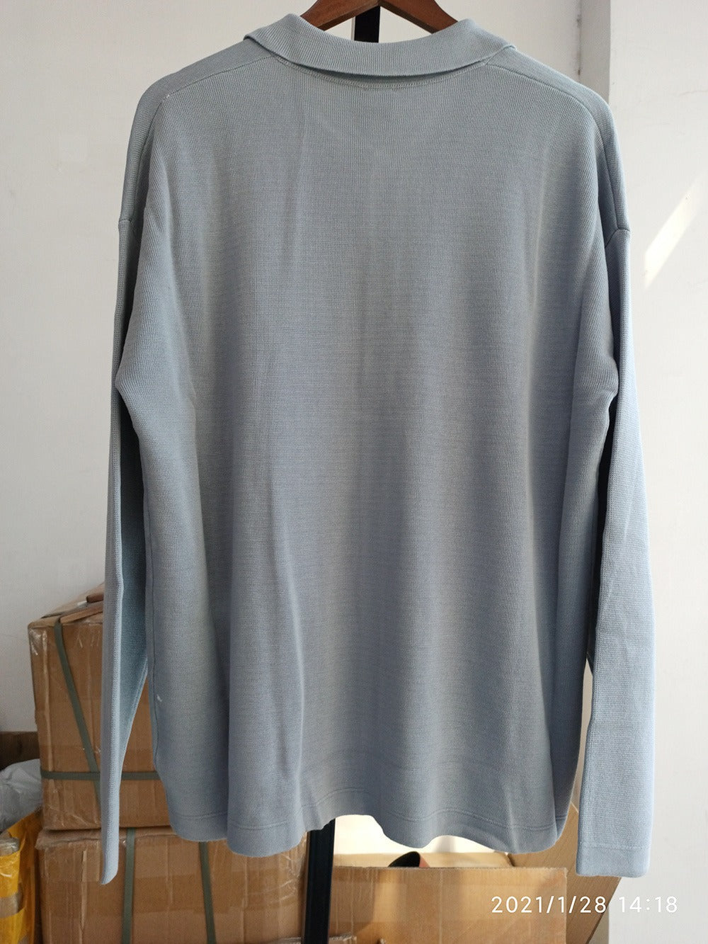 Galardo Men's Knitted Button-Up Shirt