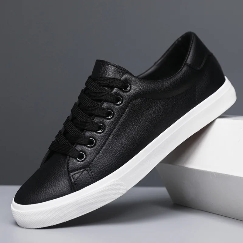 Men's Vegan Leather Lace-Up Shoes Lightweight Classic Footwear