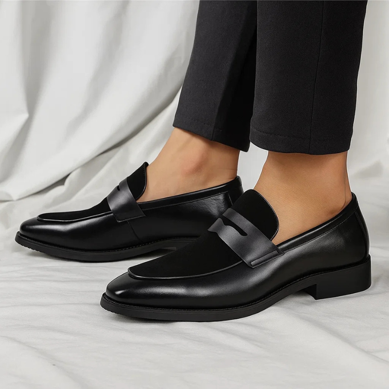 Pair of penny loafers displayed to highlight the classic silhouette