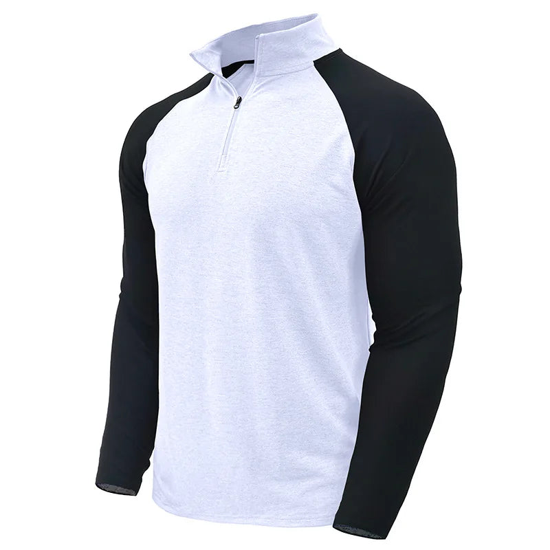 Men's Color Block Quarter Zip Pullover Shirt