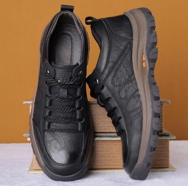 Men's Hand-Stitched Leather Casual Shoes Brown