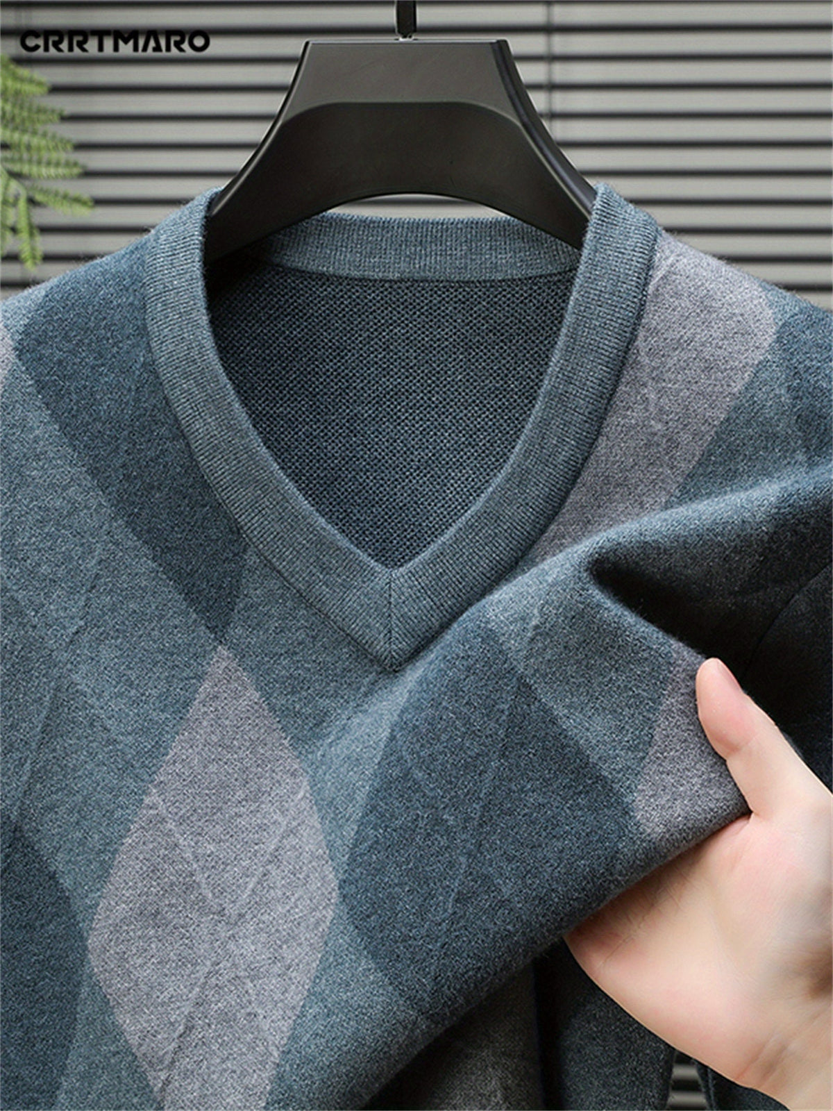 Men's sweater styled as a smart casual outfit