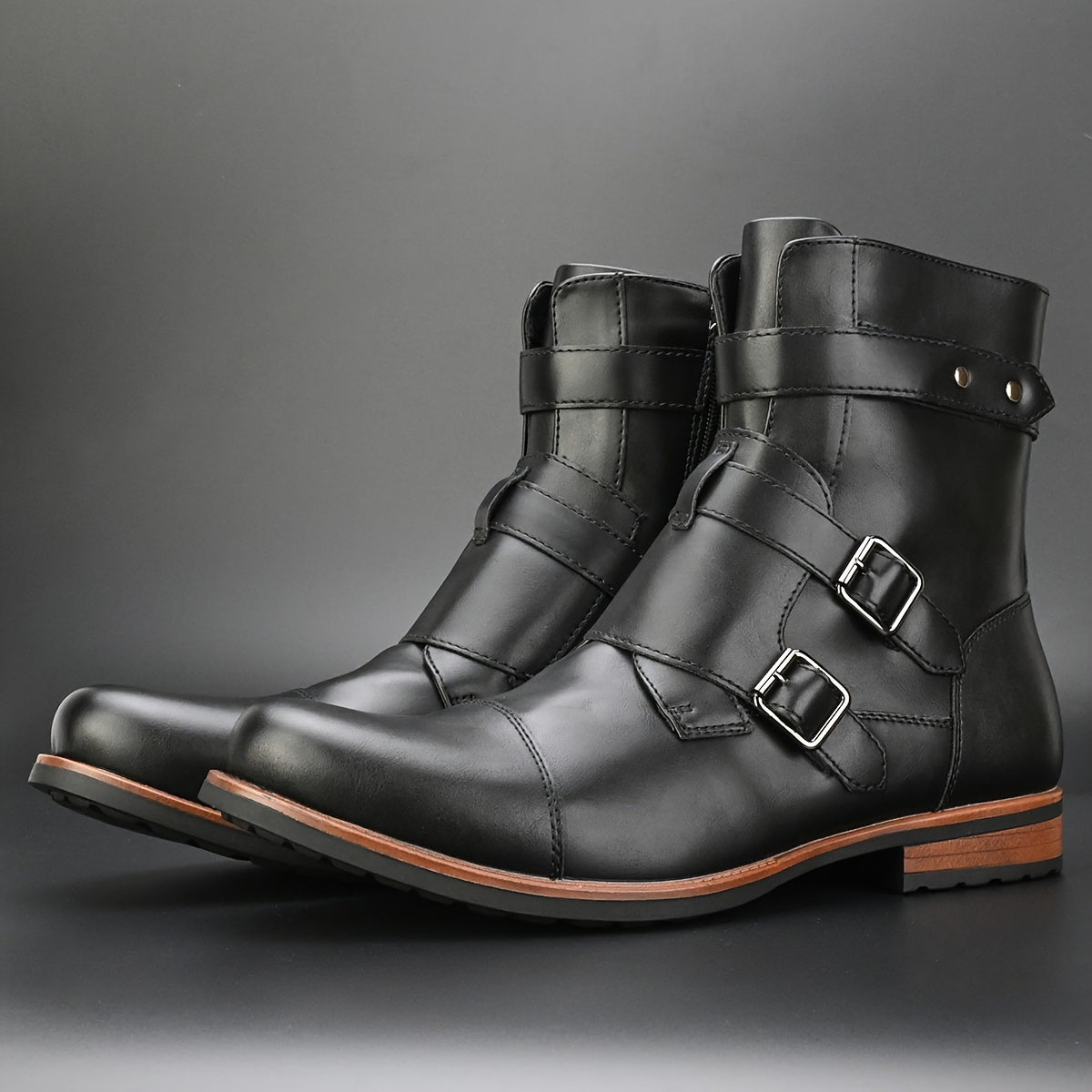 Auguste Lavallée Ankle-High Biker Leather Boots