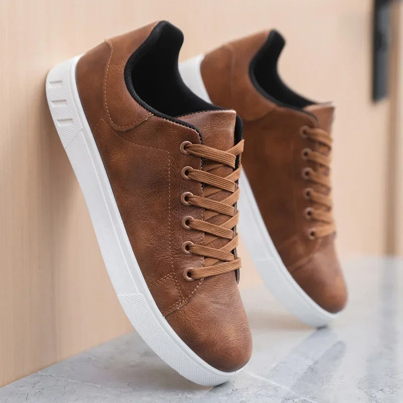 Men's Classic Leather-Look Sneaker Black