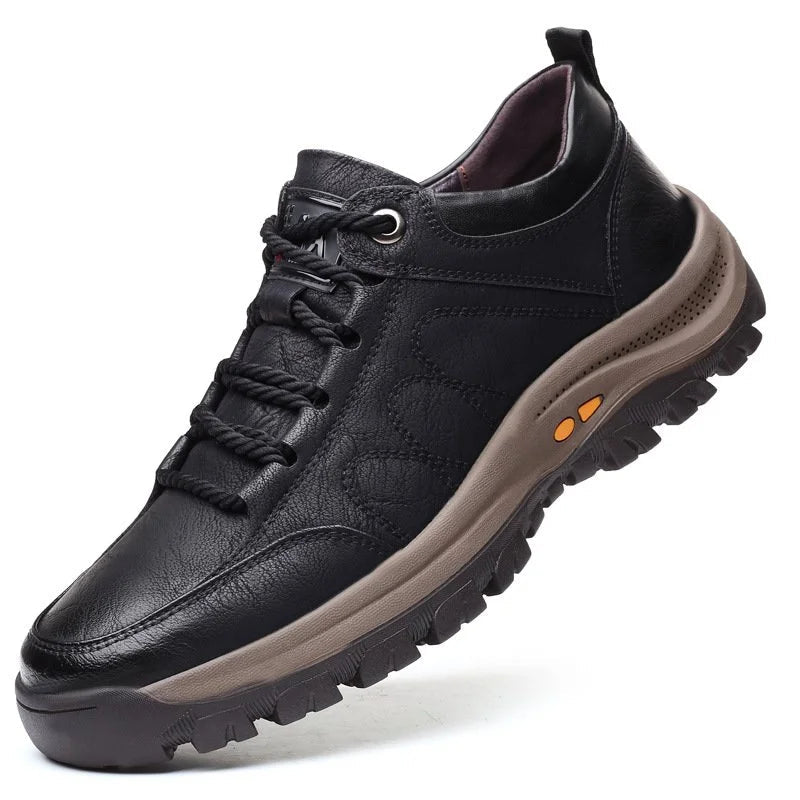 Men's Hand-Stitched Leather Casual Shoes Brown