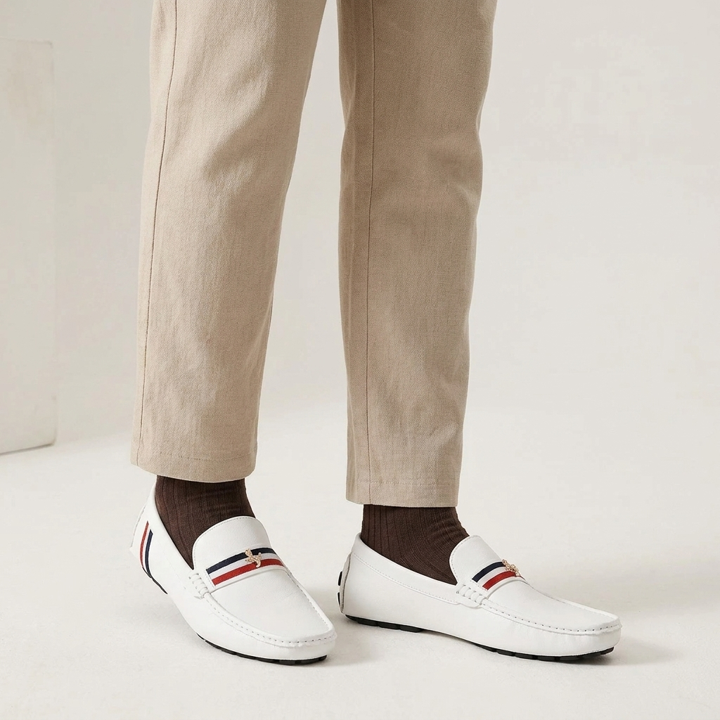 Comfortable Stripe Pattern Slip-On Loafers Men’s