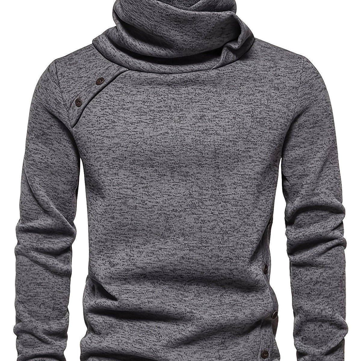 Men's relaxed-fit sweater with a classic shawl collar