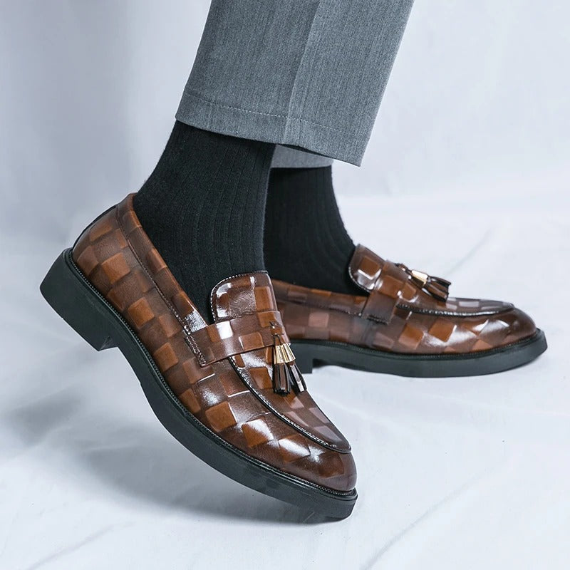 Men's Leather Formal Moccasins Black and Brown