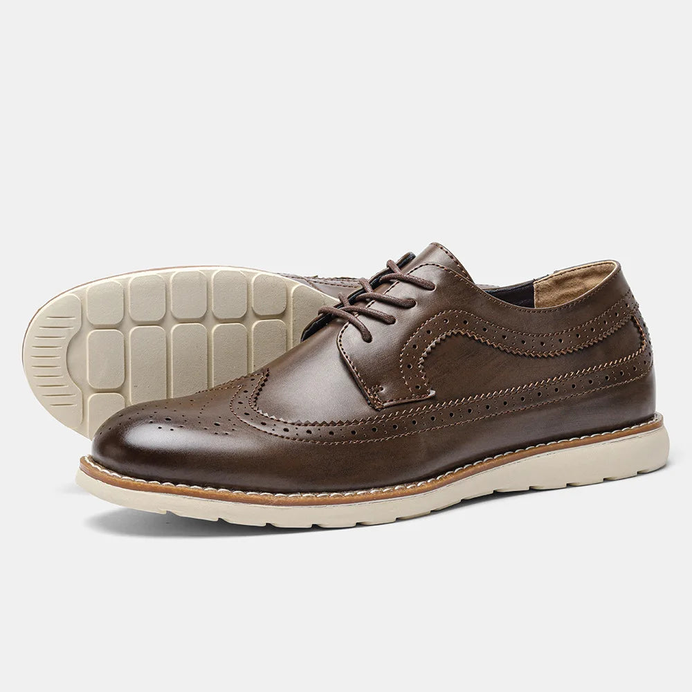 Men's Classic Leather Dress Shoes Brown