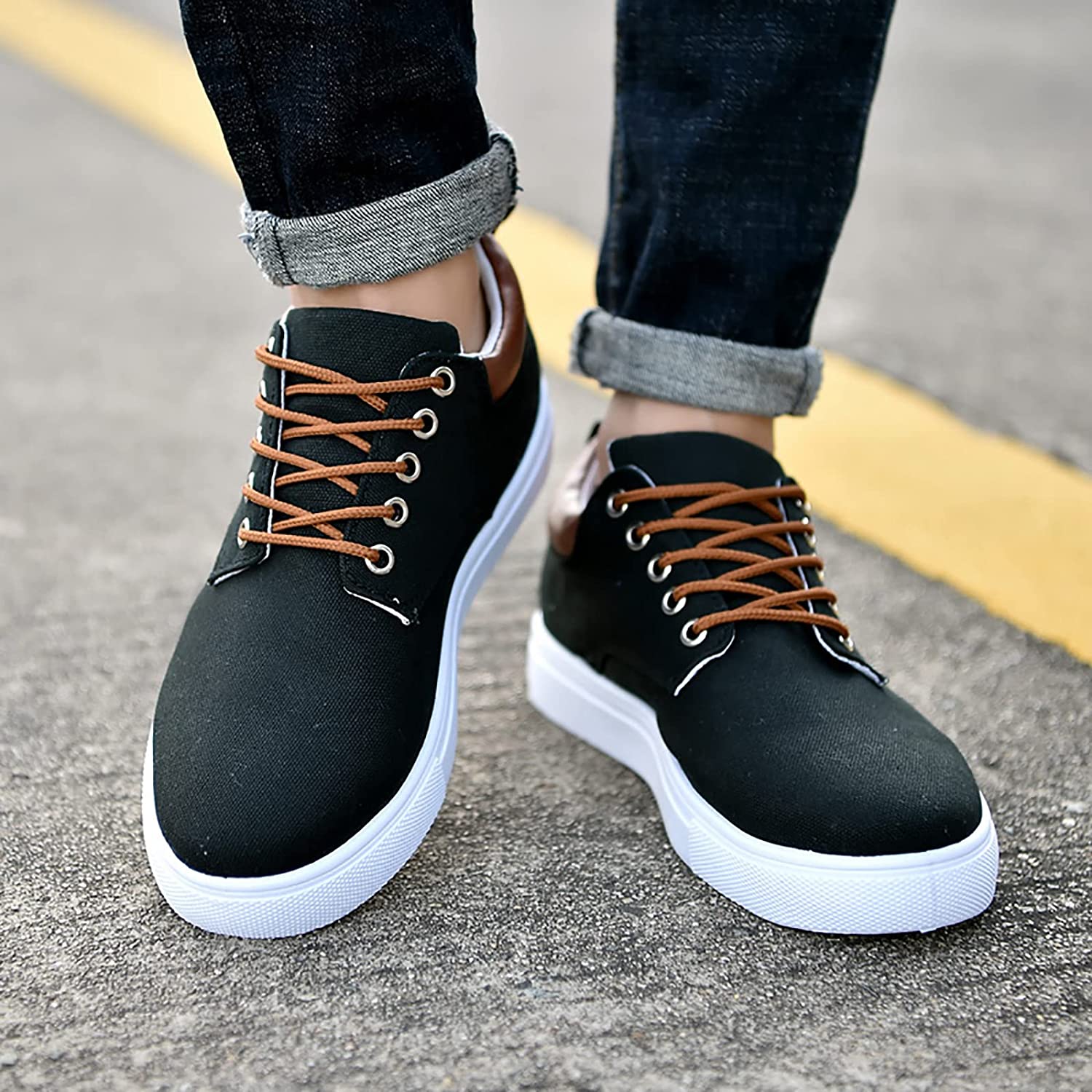 Men's Canvas Slip-On Sneakers Comfortable Trainers