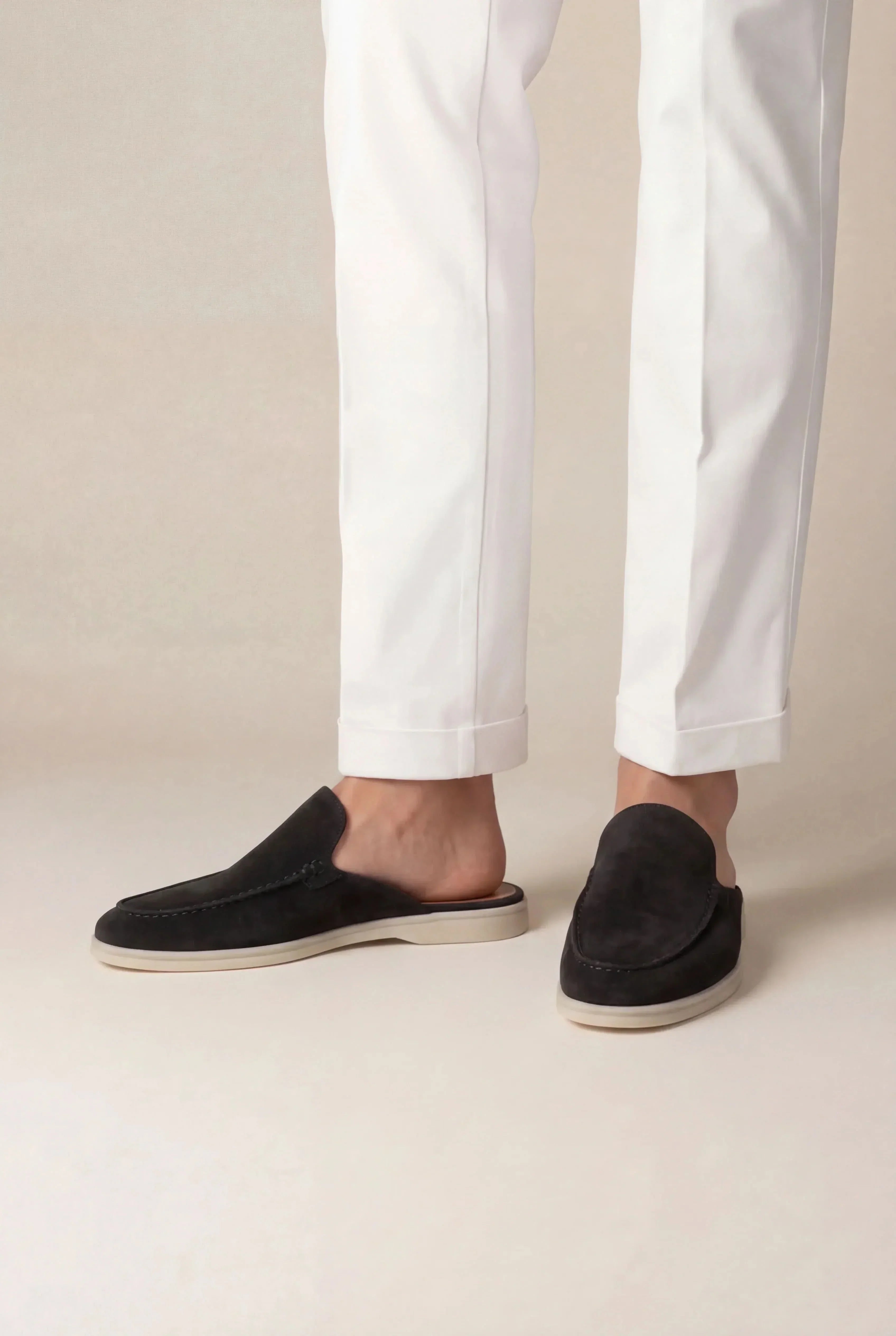 Suede Open Back Slip-On Mules