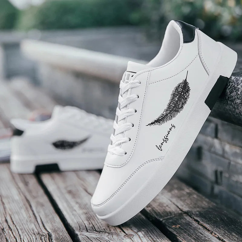 Men's Vegan Leather Lace-Up Shoes Lightweight Classic Footwear