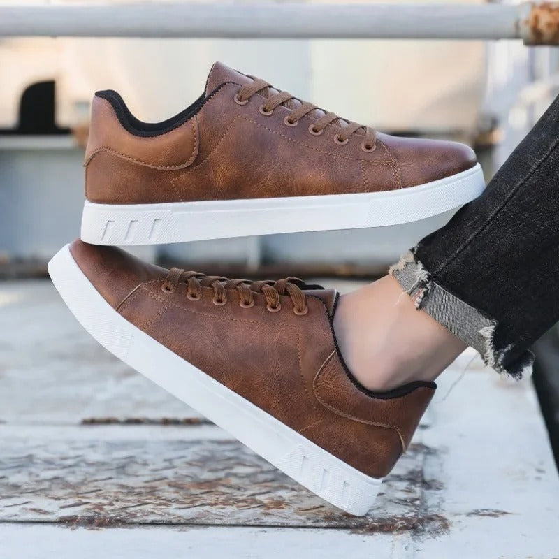 Men's Classic Leather-Look Sneaker Black