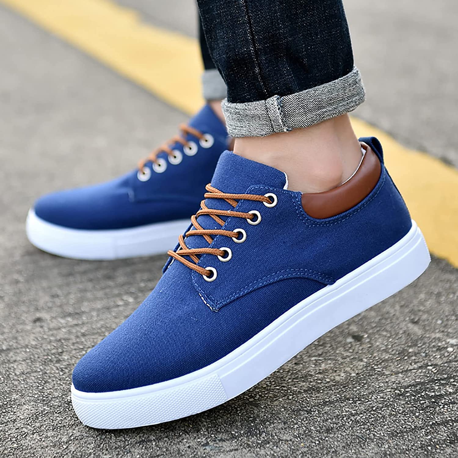 Men's Canvas Slip-On Sneakers Comfortable Trainers