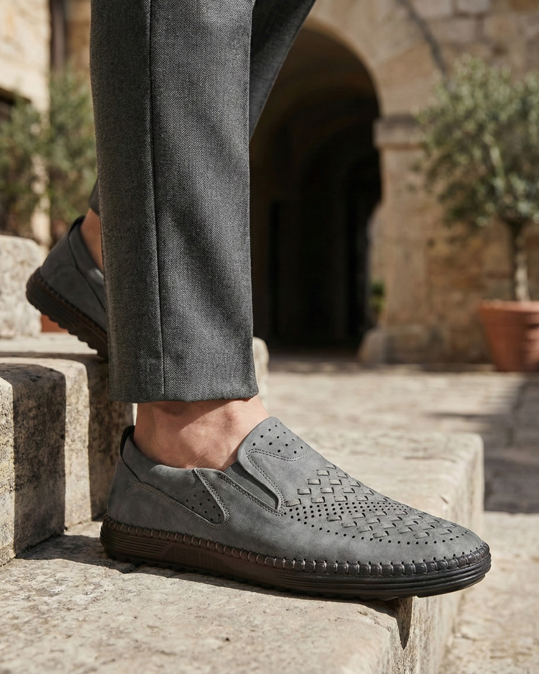 Angled view of versatile leather loafers for everyday wear