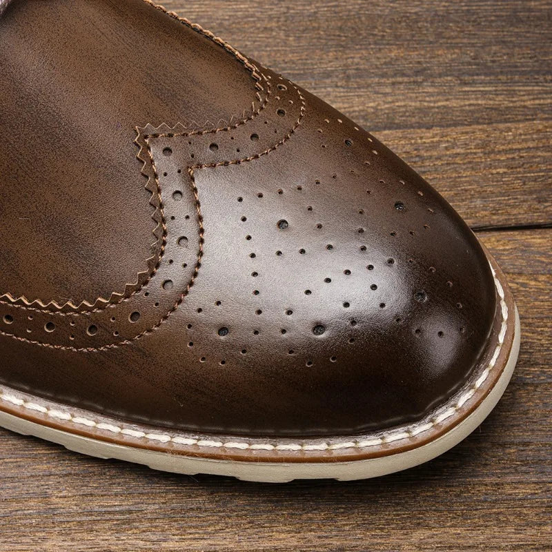 Men's Classic Leather Dress Shoes Brown