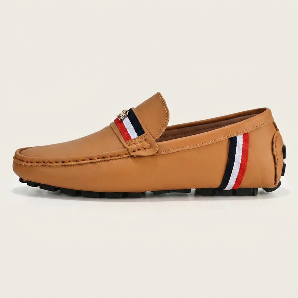 Comfortable Stripe Pattern Slip-On Loafers Men’s