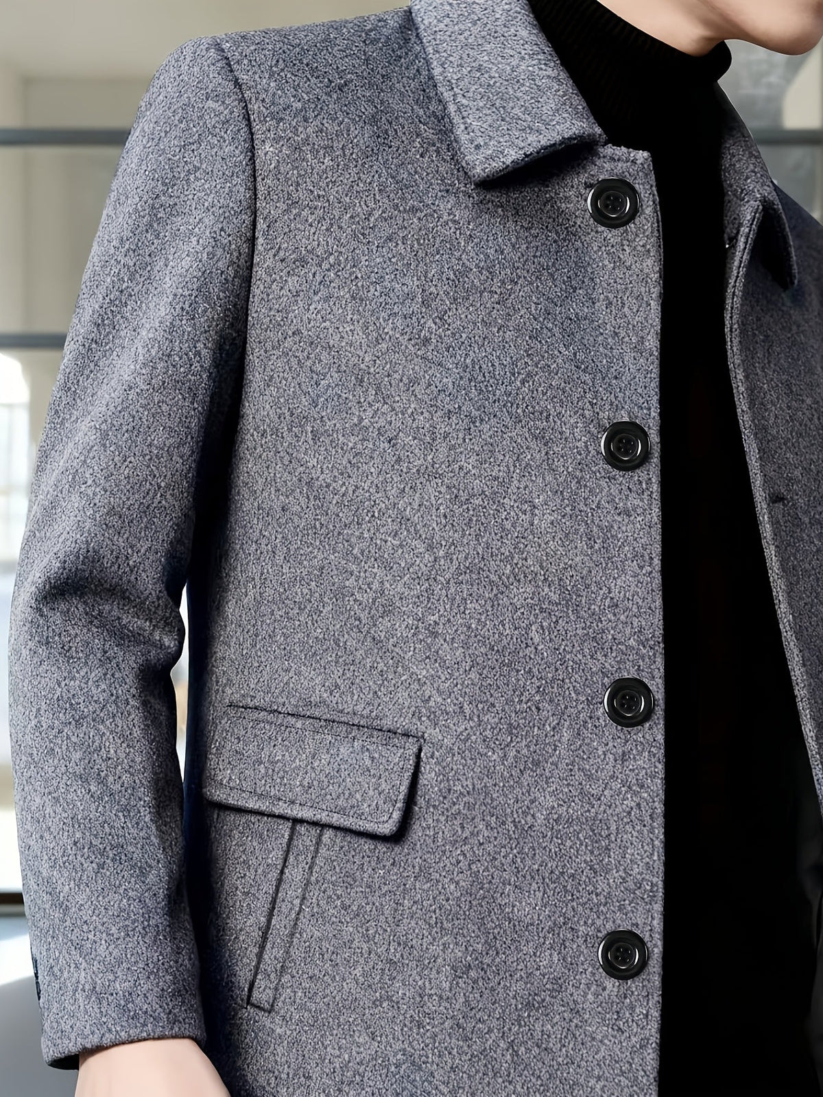 Classic men's coat styled for polished cold-weather outfits