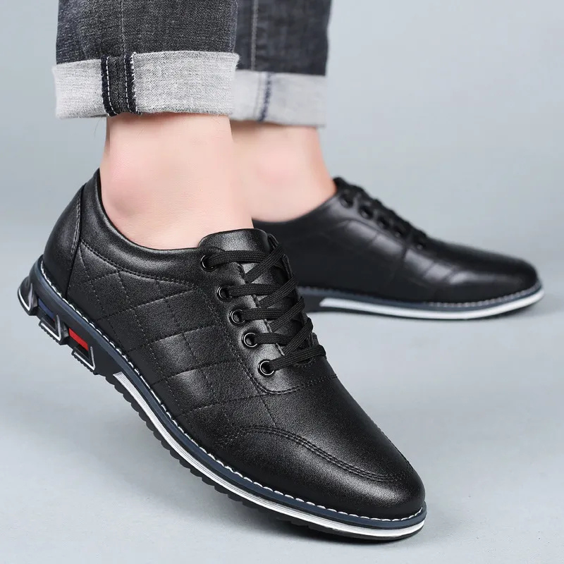 Men's dress shoes presented as versatile footwear for business style