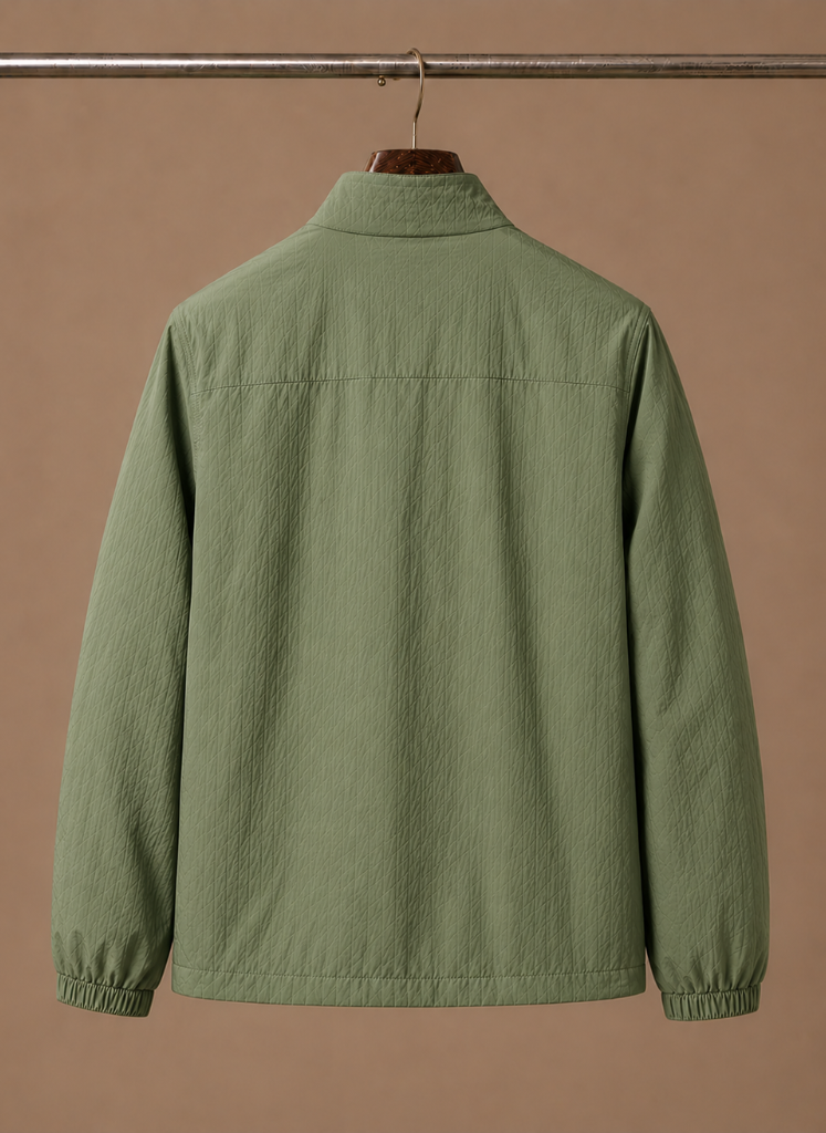 Men's bomber jacket sleeve with ribbed cuff detail