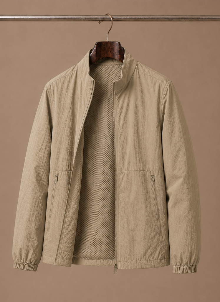 Men's bomber jacket pocket detail