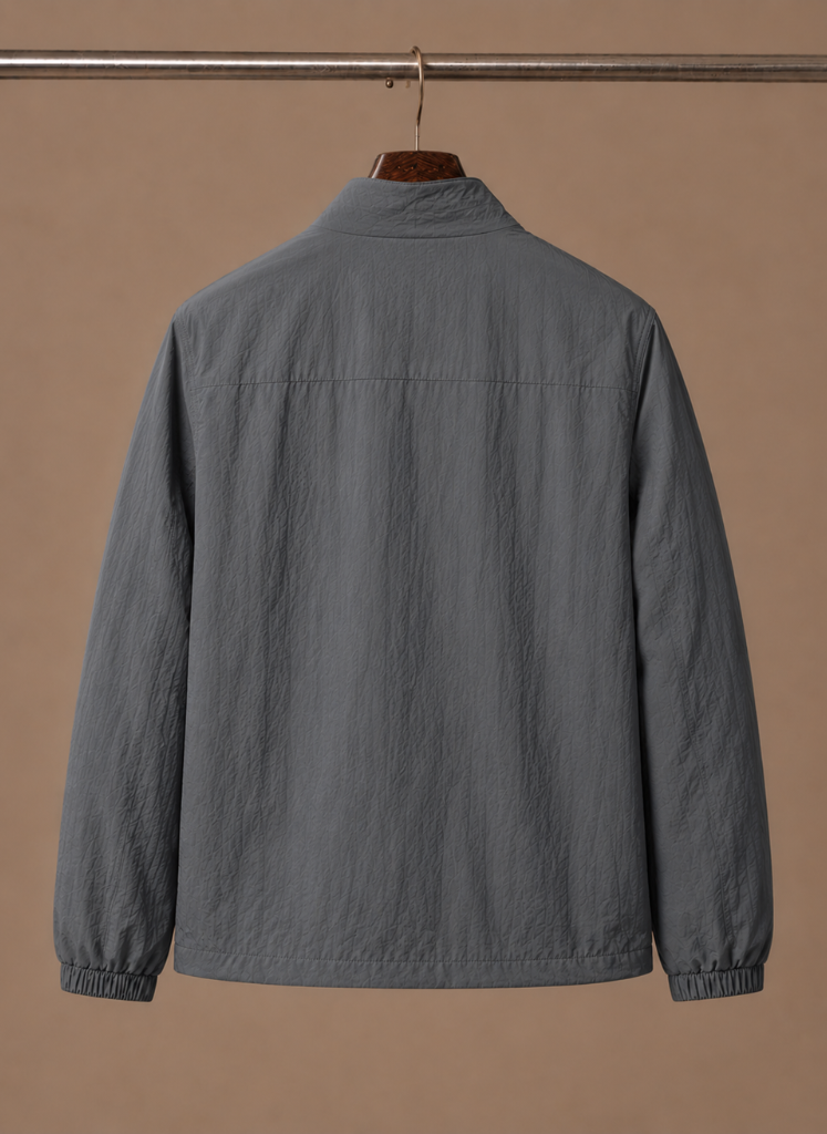 Back view of the men's bomber jacket