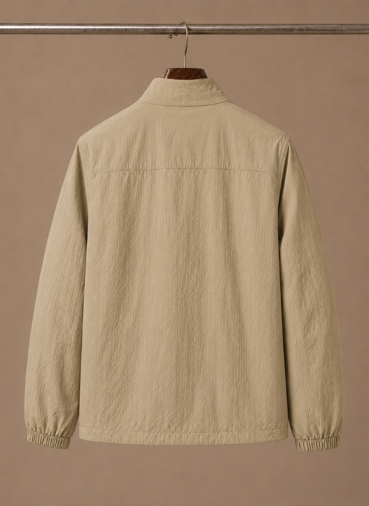 Mesh-lined bomber jacket shown as a casual layering piece