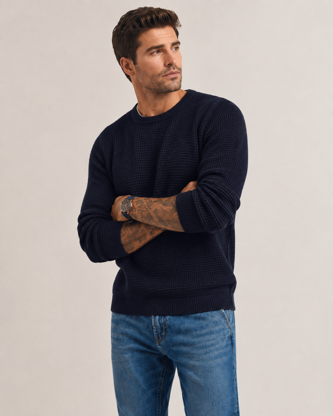 Structured Knit Long Sleeve Pullover