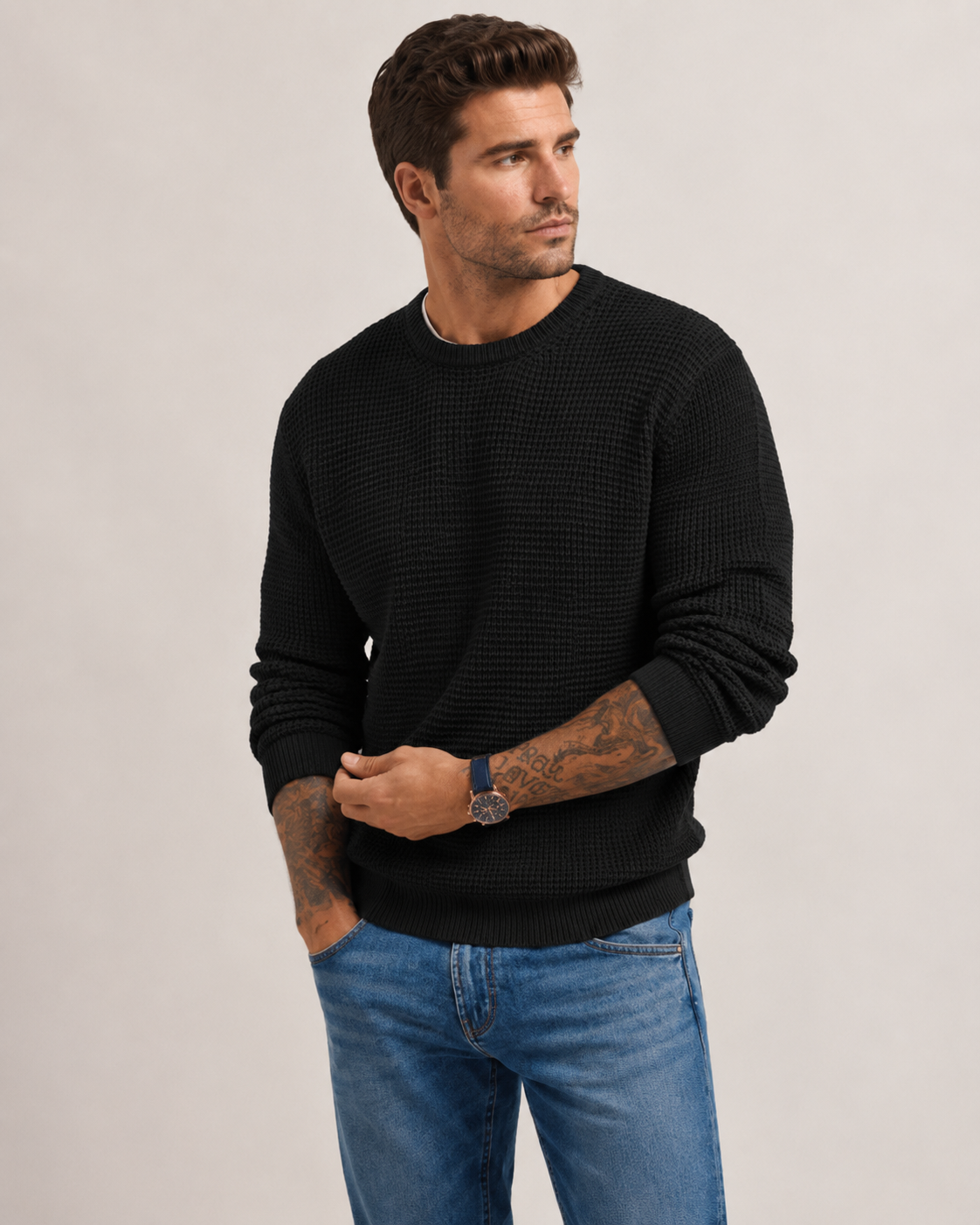 Structured Knit Long Sleeve Pullover