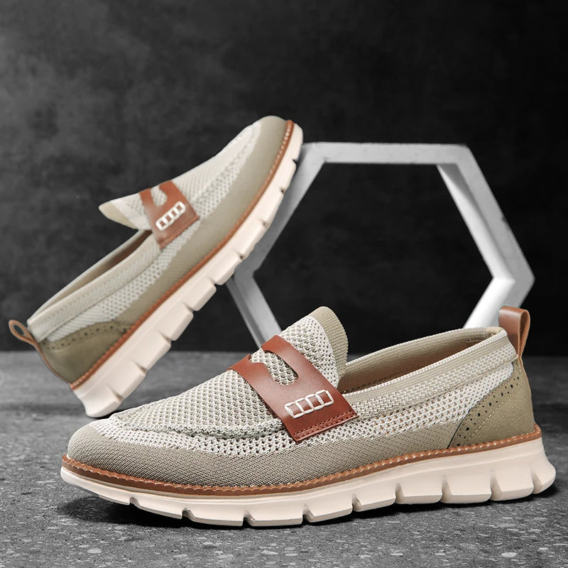 Close-up of the loafer opening and penny strap detail