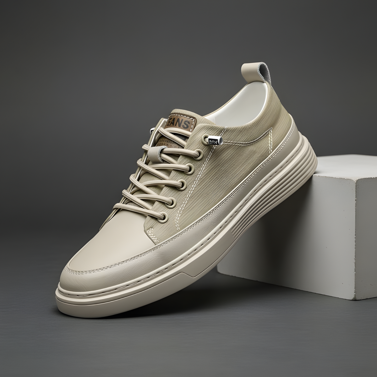 Men's Leather Sneakers Classic Lace-Up
