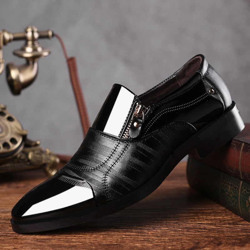Vinthentic Venice Men's Classic Dress Shoes, Black / 8.5 / 42