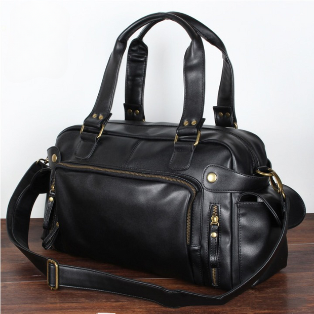 Vinthentic Gorginio Men's Leather Duffel Bag