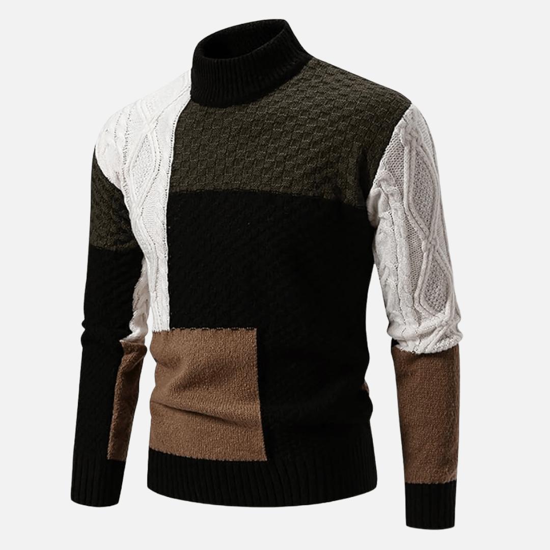 Side view showing the fit of the lightweight men's sweater