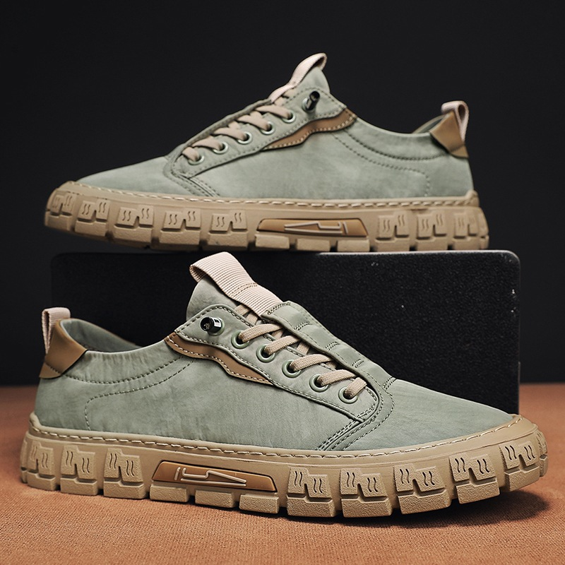 Suede-like canvas casual sneakers shown from a side angle