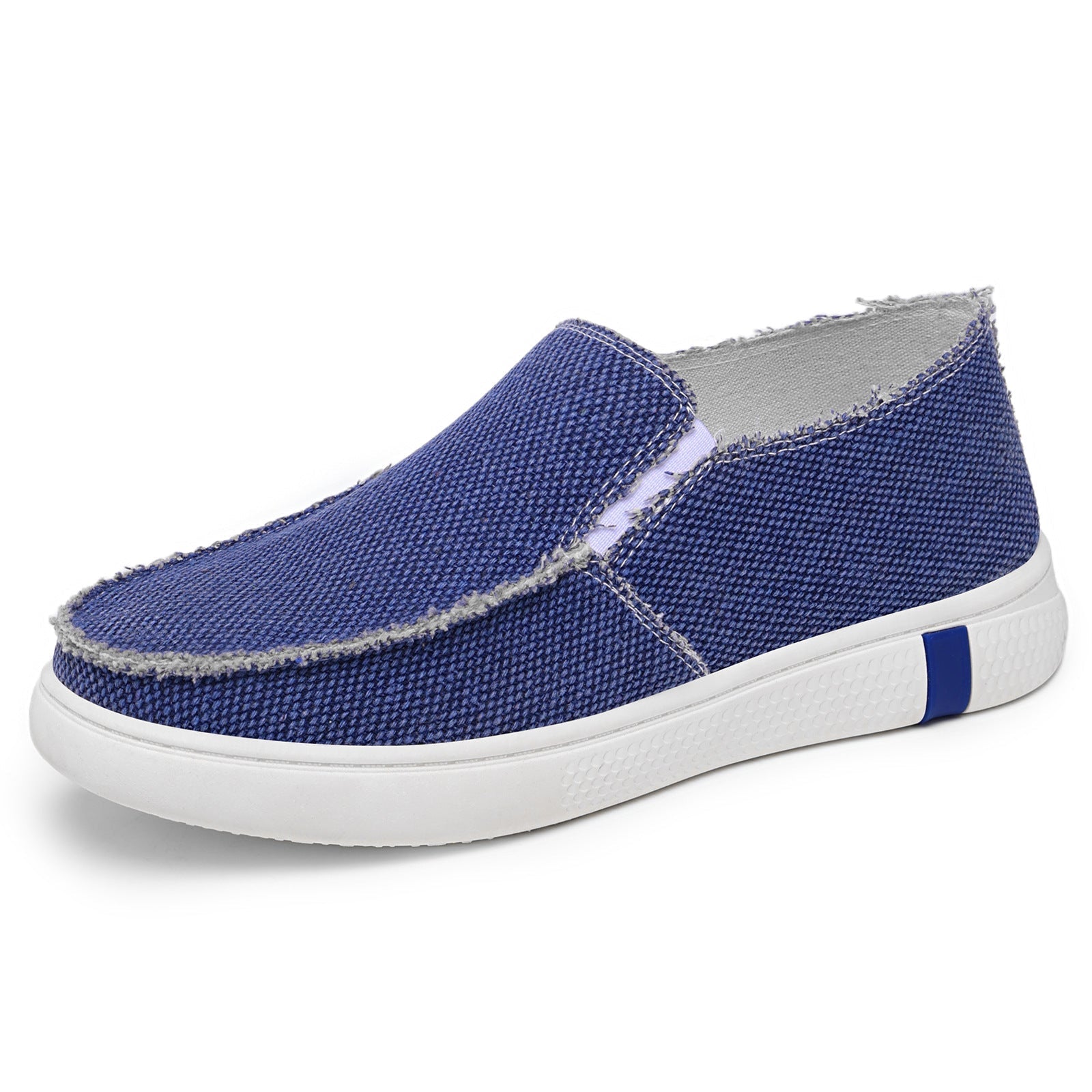 Men's Canvas Slip-On Sneakers With Frayed Edge