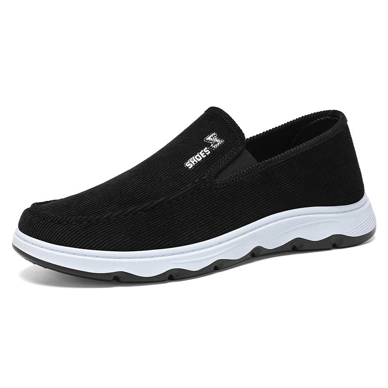 Men's Lightweight Ribbed Textile Slip-On Casual Shoes