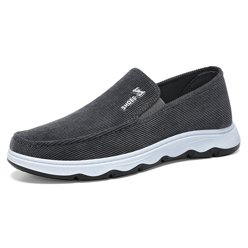 Men's Lightweight Ribbed Textile Slip-On Casual Shoes